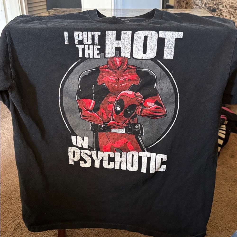 Marvel Black Cotton Deadpool T-Shirt